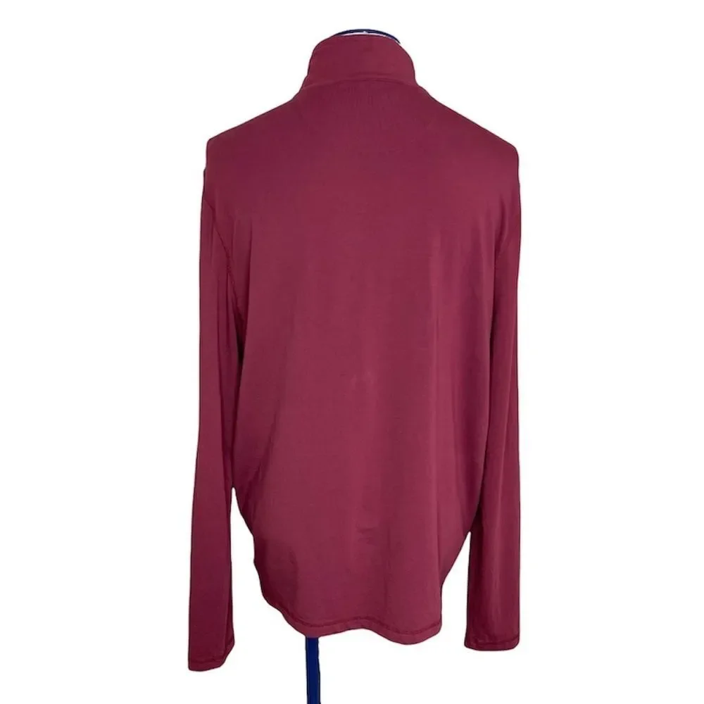 Michael Kors Mens Sweater 2XL Mock Neck Red Half Zip - Picture 2 of 14